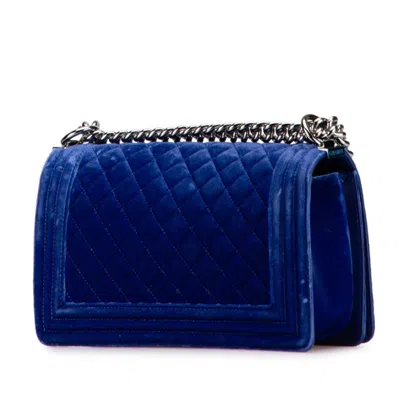Pre-owned Chanel Matelasse Blue Leather Shoulder Bag ()