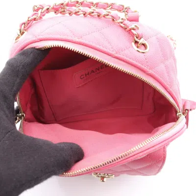 Pre-owned Chanel Matelasse Pink Leather Backpack ()