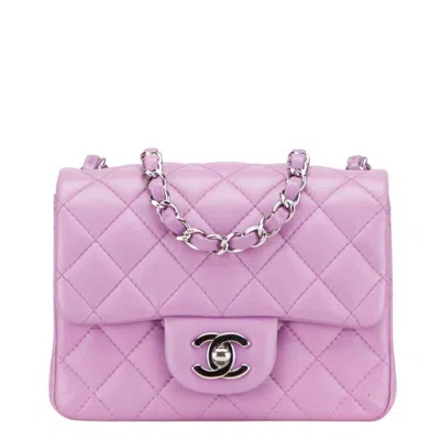 Pre-owned Chanel Matelasse Purple Leather Shoulder Bag ()