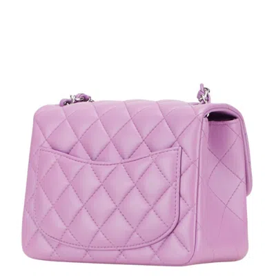 Pre-owned Chanel Matelasse Purple Leather Shoulder Bag ()