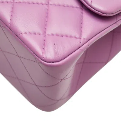 Pre-owned Chanel Matelasse Purple Leather Shoulder Bag ()