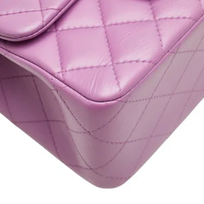 Pre-owned Chanel Matelasse Purple Leather Shoulder Bag ()