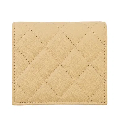 Pre-owned Chanel Matelasse Purple Yellow Grained Calfskin Wallet (bi-fold) ()