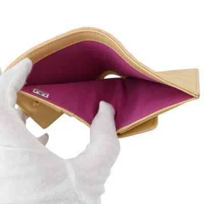 Pre-owned Chanel Matelasse Purple Yellow Grained Calfskin Wallet (bi-fold) ()