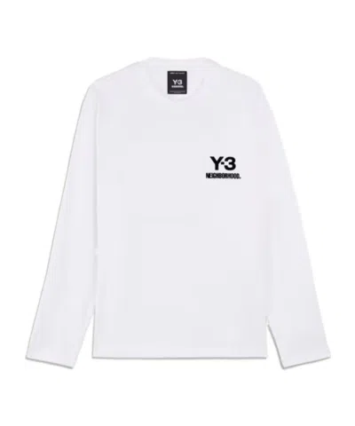 Y-3 Nbhd Logo Long Sleeve T-shirt In White