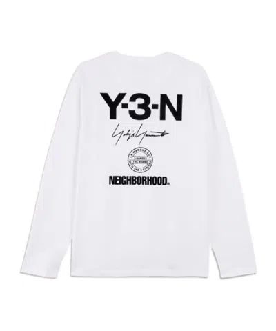Y-3 Nbhd Logo Long Sleeve T-shirt In White