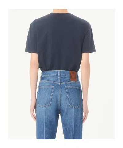 Valentino Garavani Logo-embroidered Cotton T-shirt In Black
