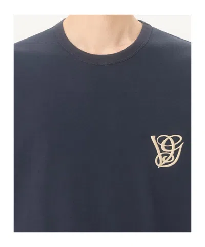 Valentino Garavani Logo-embroidered Cotton T-shirt In Black