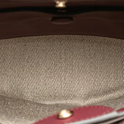 Pre-owned Chloé Beige Wine Leather Linen Shoulder Bag ()