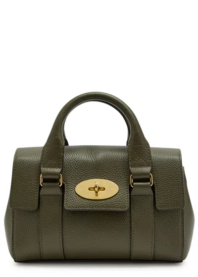 Mulberry Mini Heritage Bayswater Grained Leather Cross-body Bag In Green