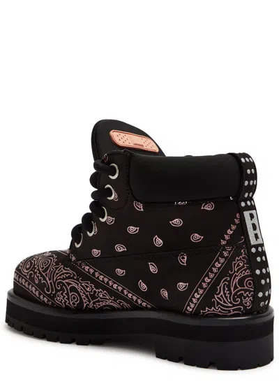 Pdf Channel Strada Low Bandana Printed Suede Boots In Black