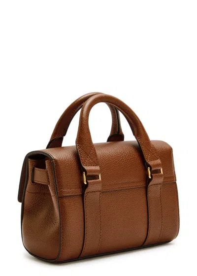 Mulberry Mini Heritage Bayswater Grained Leather Cross-body Bag In Brown