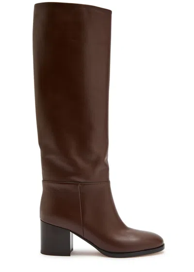 Gianvito Rossi Santiago 60 Leather Knee-high Boots In Brown