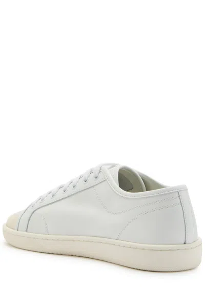 Saint Laurent Gym Low Logo-print Leather Sneakers In White