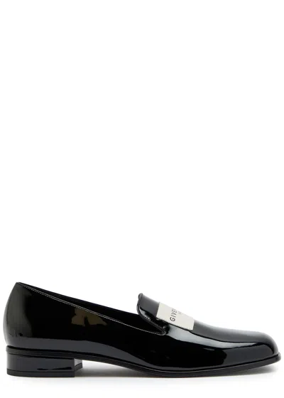 Givenchy Tux Logo Patent Leather Loafers In Black