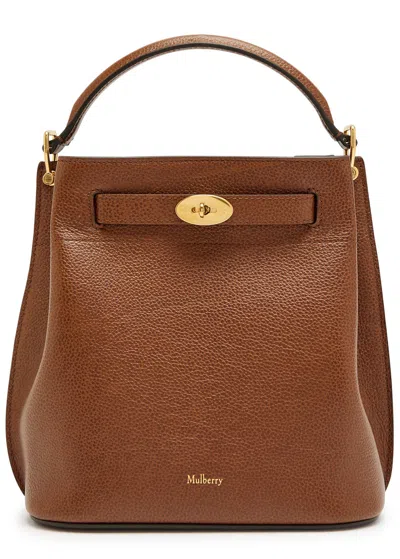 Mulberry Islington Grained Leather Bucket Bag In Brown