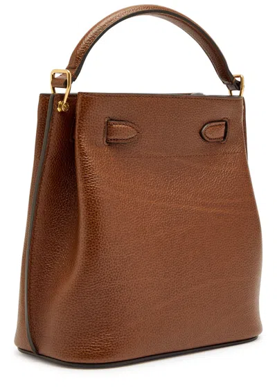 Mulberry Islington Grained Leather Bucket Bag In Brown
