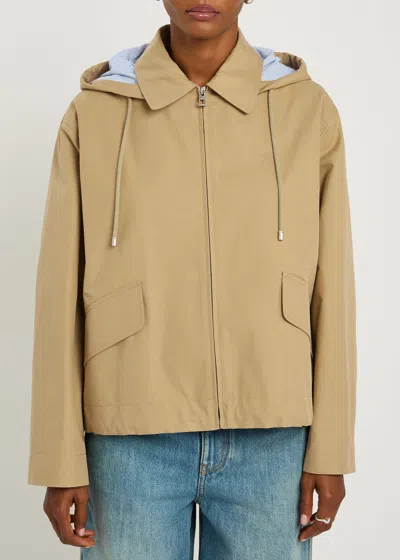 Loewe Hooded Cotton Jacket In Gold