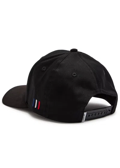 Les Deux Logo-embroidered Faux Suede And Canvas Cap In Black