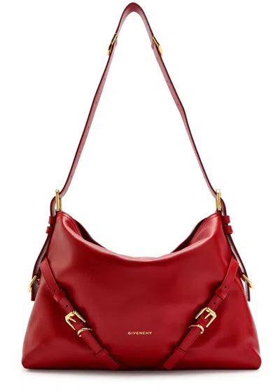 Givenchy Voyou Medium Grained Leather Shoulder Bag In Red