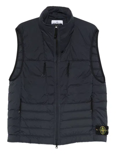 Stone Island Lightweight Sleeveless Padded Vest Pockets In Animal Print