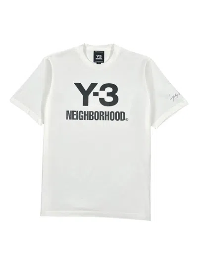 Y-3 X Nbhd Logo Cotton T-shirt In White