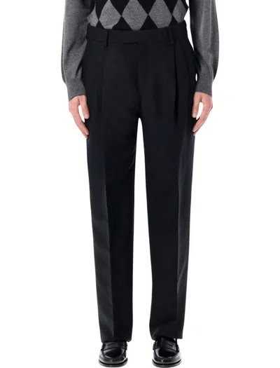 Ferragamo Tailored Trousers With Pleats And Pockets In Black