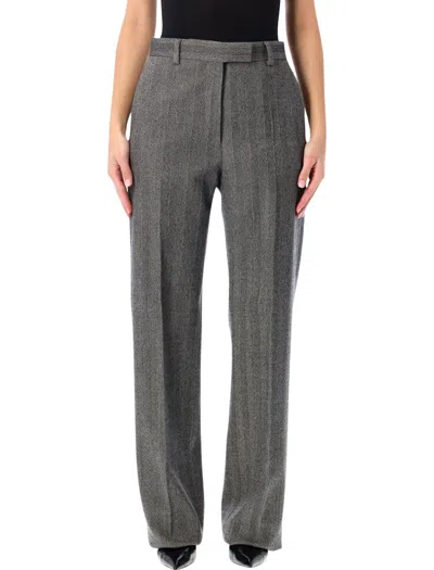Ferragamo Trousers With Herringbone Pattern And Pockets In Multi