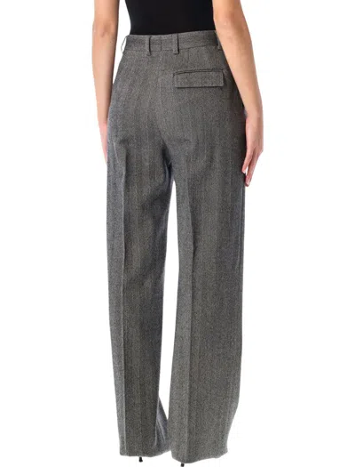 Ferragamo Trousers With Herringbone Pattern And Pockets In Multi