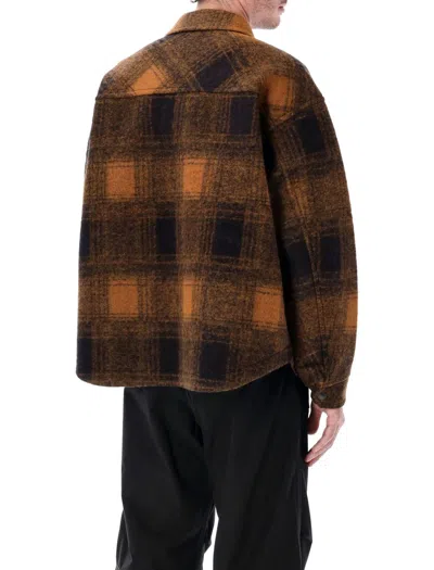 And Wander 50 Wool Shaggy Zip Jacket In Brown