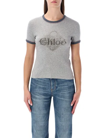 Chloé Chloe Cotton T-shirt Women In Gray