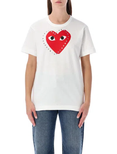Comme Des Garçons Play Big Heart Stud In White