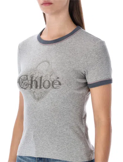Chloé Chloe Cotton T-shirt Women In Gray