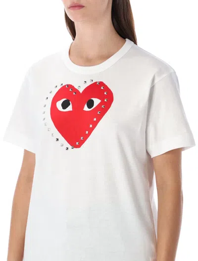 Comme Des Garçons Play Big Heart Stud In White