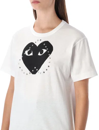 Comme Des Garçons Play Big Heart Stud In White