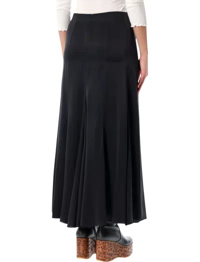 Chloé Black Silk Satin Maxi Skirt In Black
