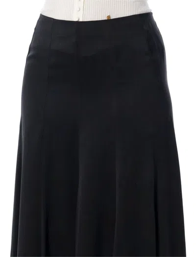 Chloé Black Silk Satin Maxi Skirt In Black