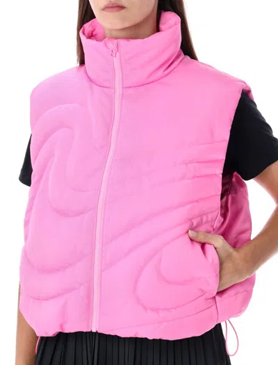 Nike Swoosh Series Oversized Down Vest In Pink