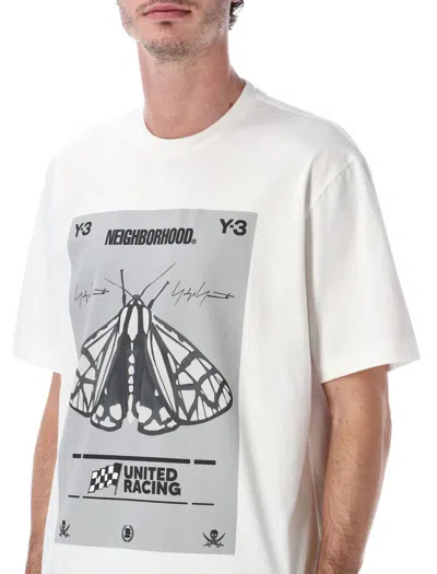 Y-3 Nbhd Graphic Moth Tee In White