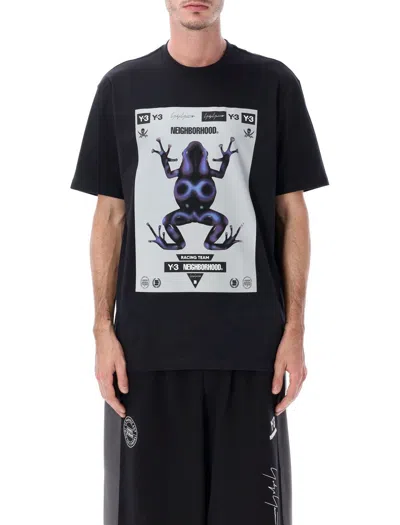 Y-3 Nbhd Graphic Frog Tee In Black