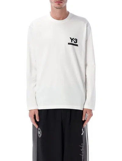 Y-3 Nbhd Logo L/s Tee In White