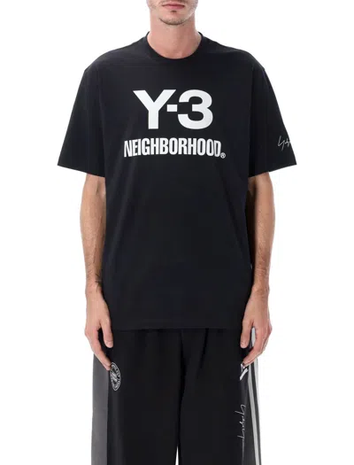 Y-3 Nbhd Logo Tee In Black
