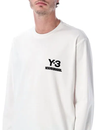 Y-3 Nbhd Logo L/s Tee In White