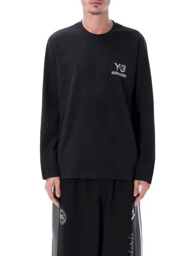 Y-3 Nbhd Logo L/s Tee In Black