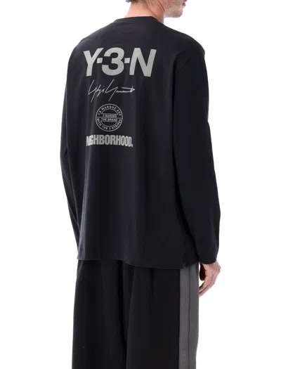 Y-3 Nbhd Logo L/s Tee In Black