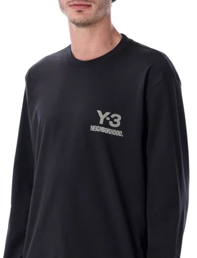 Y-3 Nbhd Logo L/s Tee In Black
