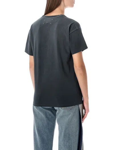 Maison Margiela Reverse Logo Cotton T-shirt In Blue