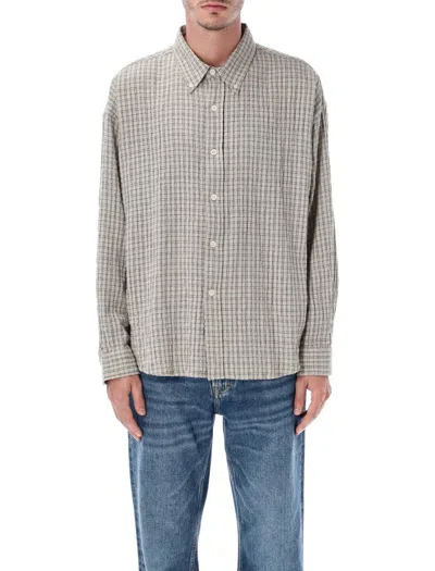 Mfpen Button Down Shirt Grey Generation Check In Gray