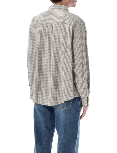 Mfpen Button Down Shirt Grey Generation Check In Gray