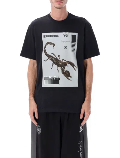 Y-3 Nbhd Graphic Scorpion Tee In Black